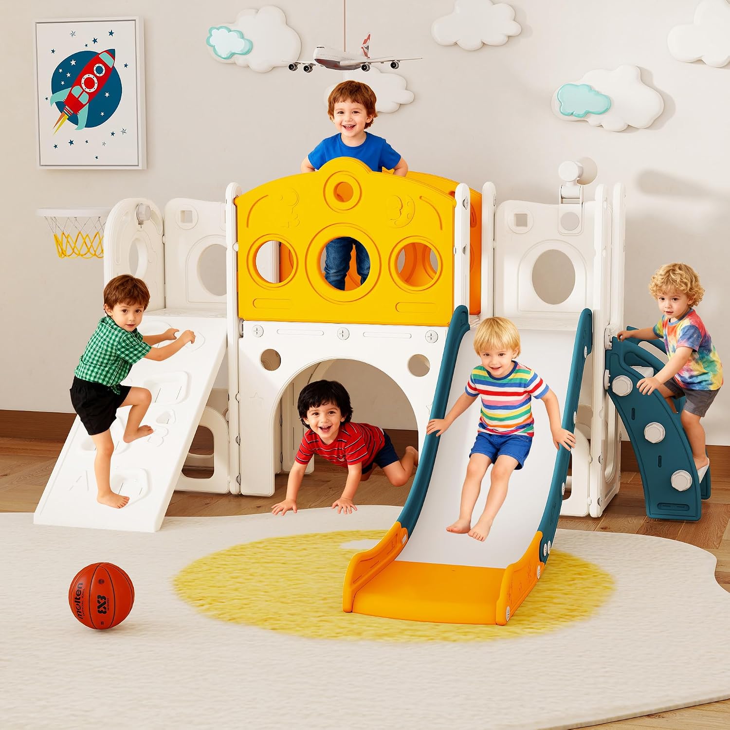 Kids Outdoor Slide Set - 9 in 1 Toddler Slide Set