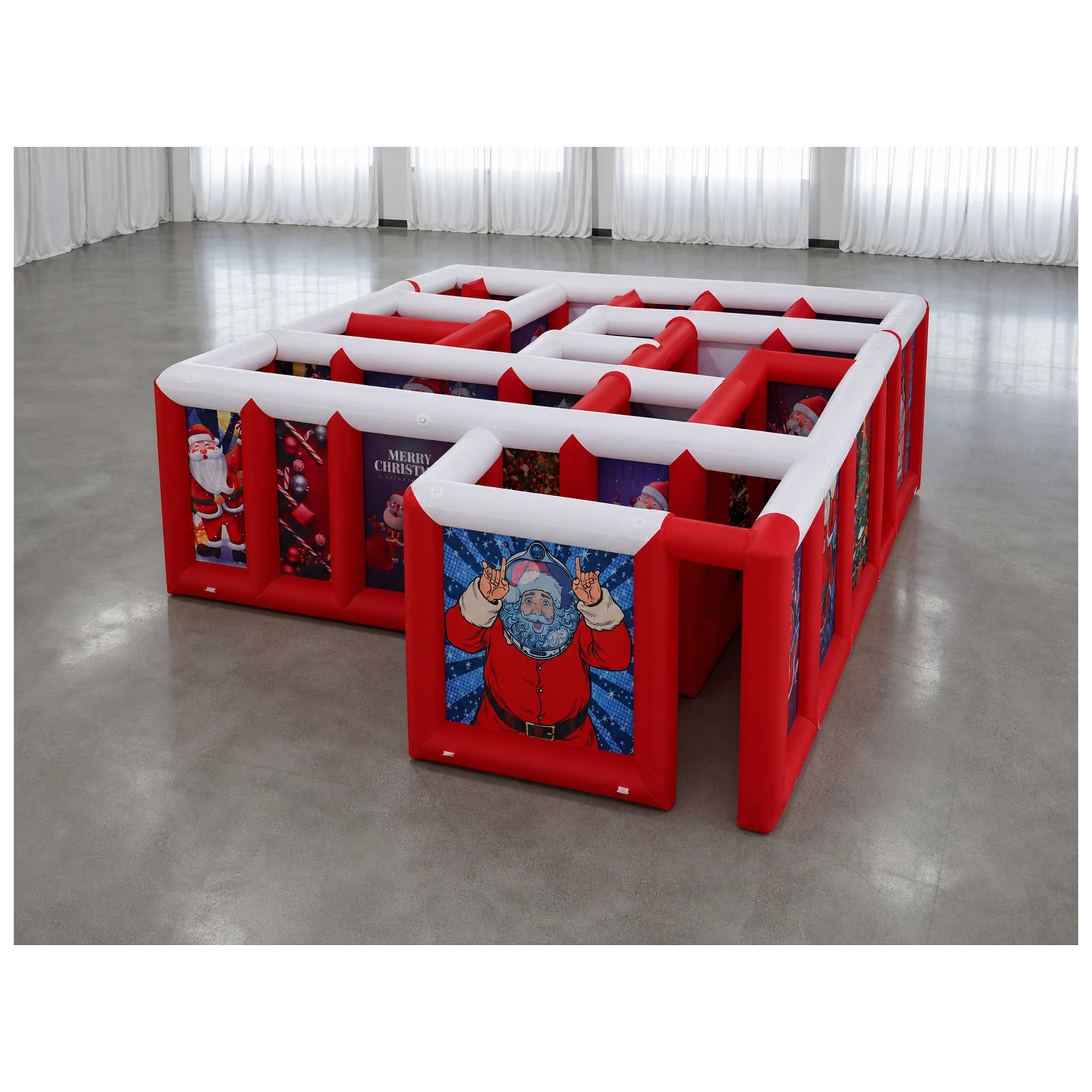 Outdoor Games For Kids - Large Red White Flat Roof Inflatable