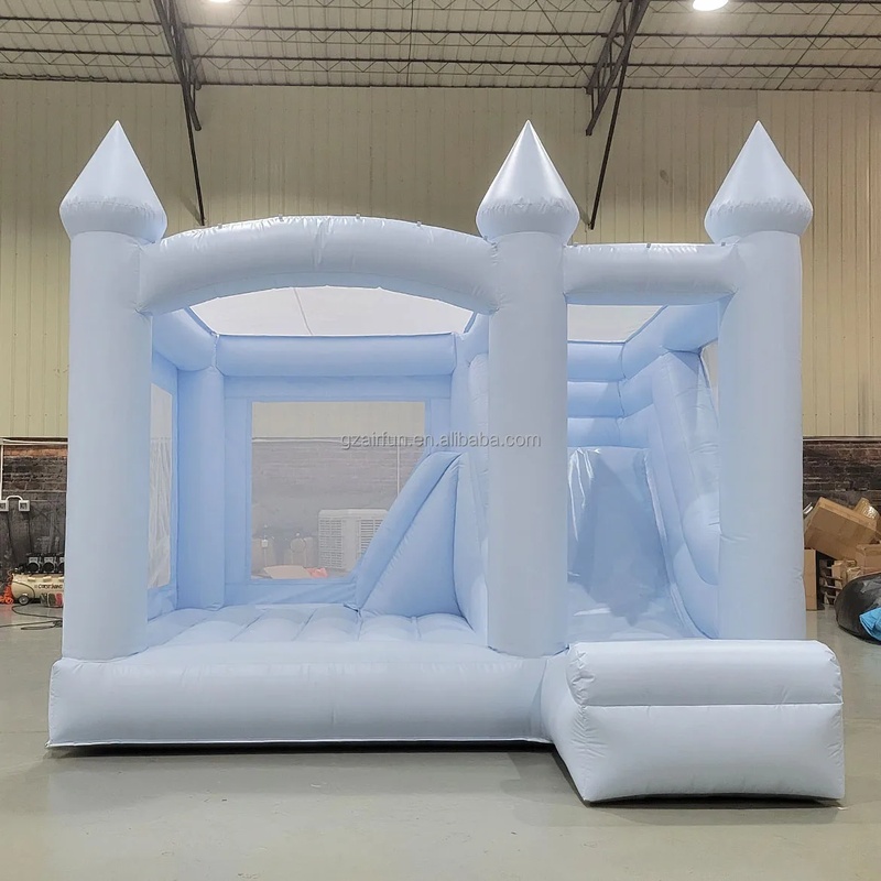 Kids Outdoor Bounce House - White Bouncy Castle Wedding Indoor Outdoor