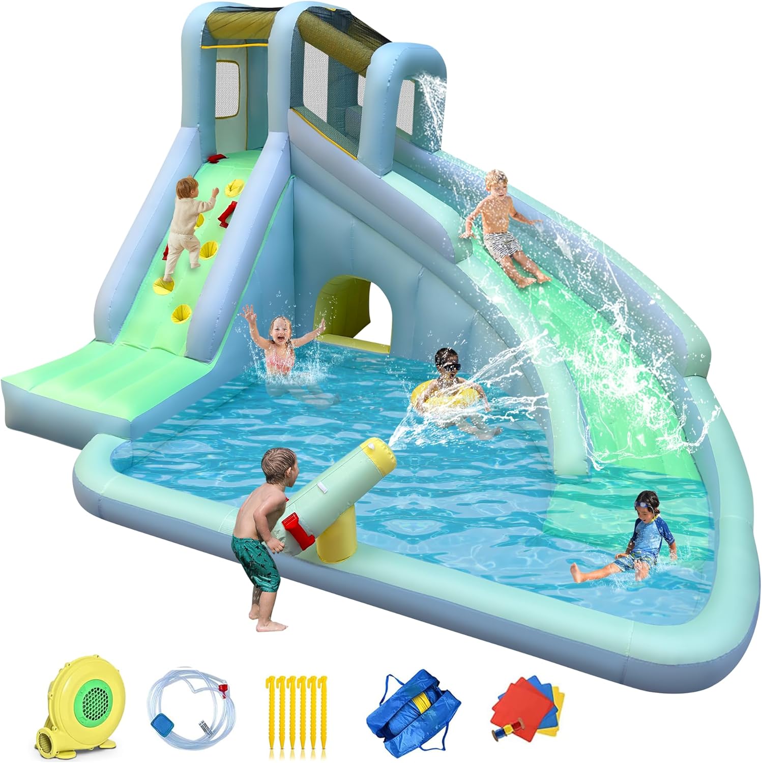 6-in-1 Inflatable Kids Bounce  - Kids Outdoor Bounce House 评论和价格