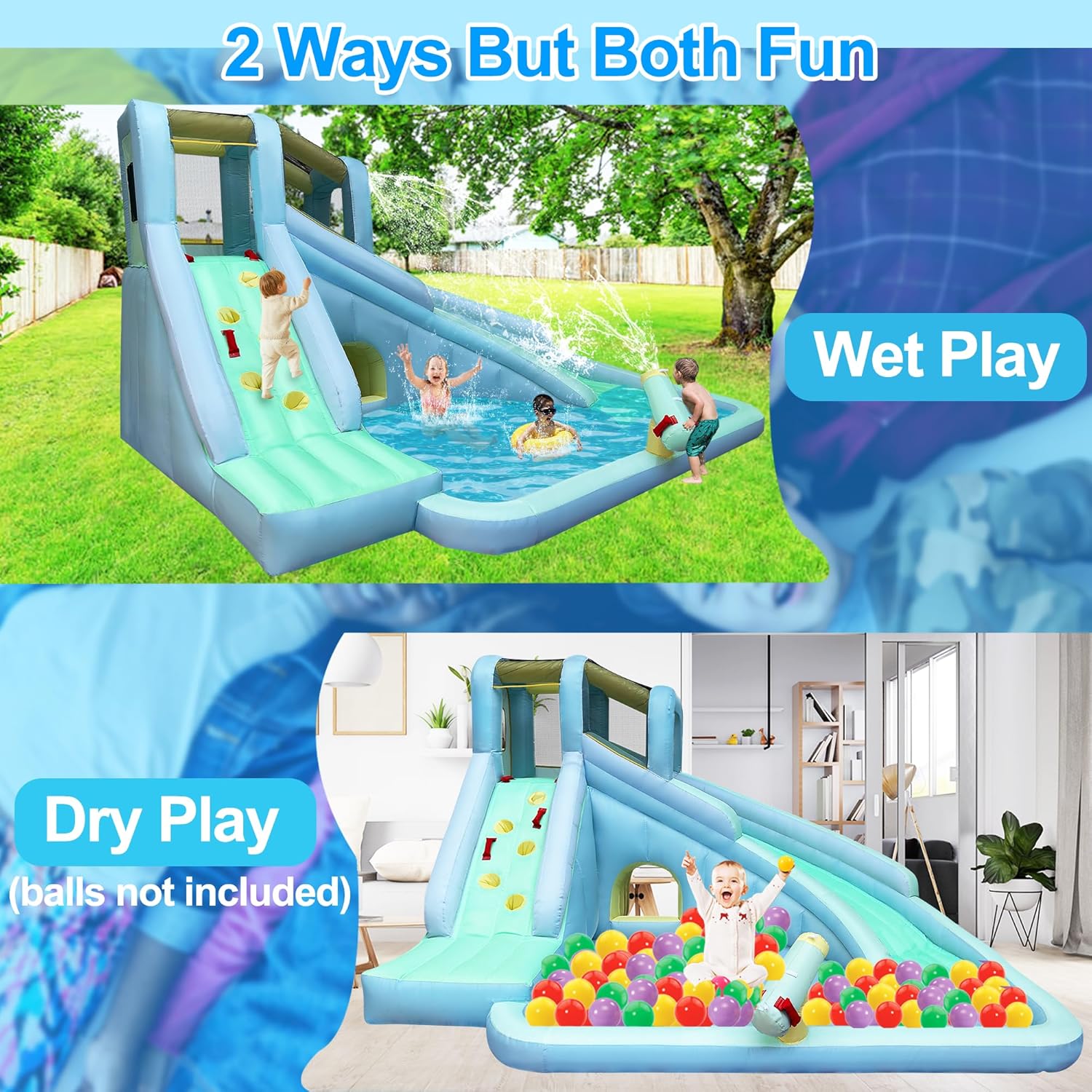 6-in-1 Inflatable Kids Bounce  - Kids Outdoor Bounce House 评论和价格