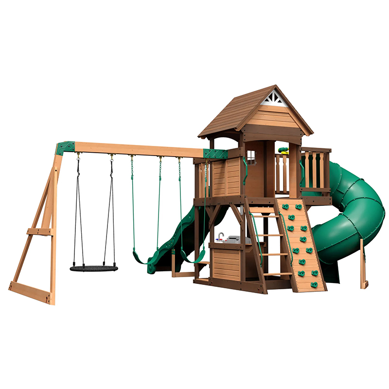 ia-Wooden Outdoor Playground S - Kids Outdoor Monkey Bar Set 评论和价格