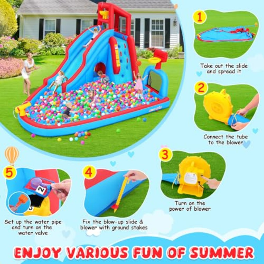 Backyard outdoor water slide i - Kids Outdoor Bounce House 评论和价格