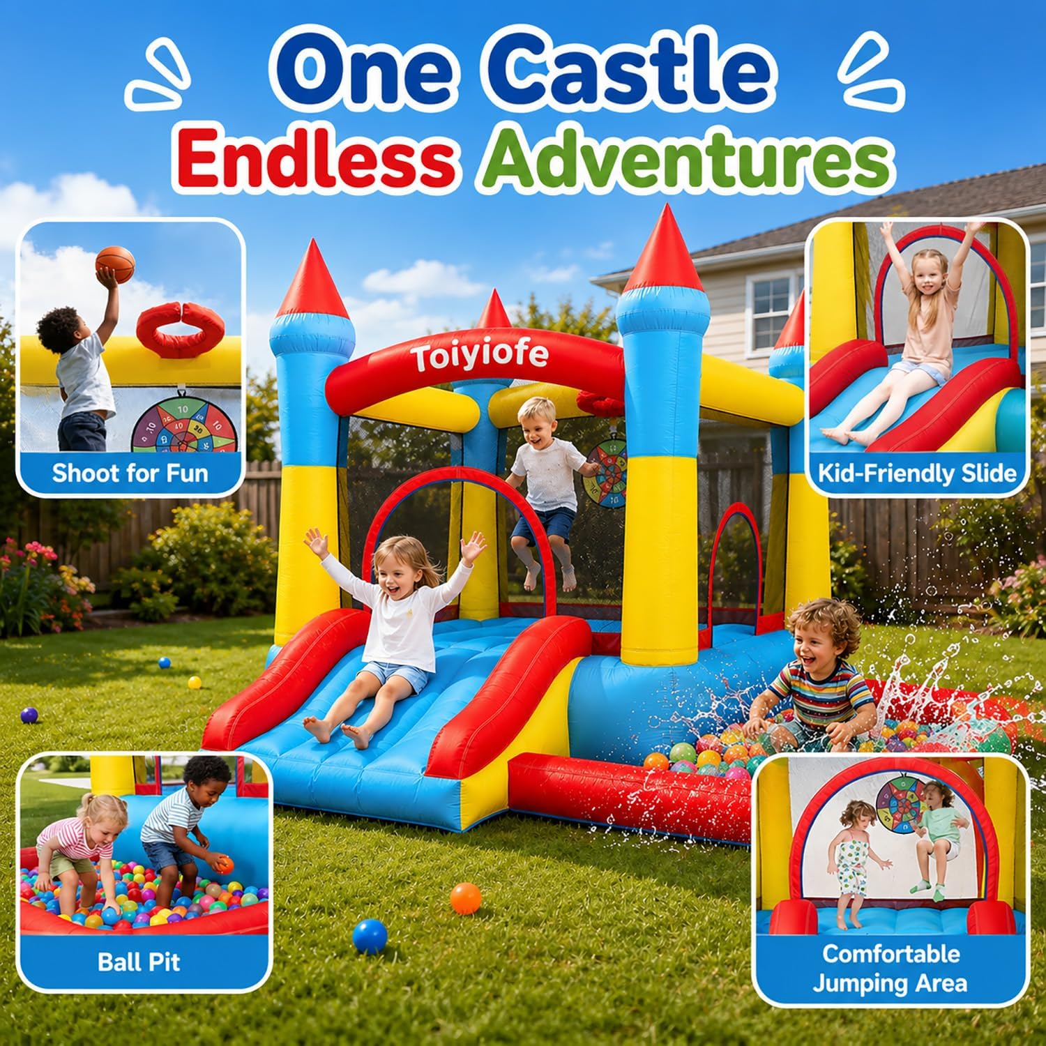 Bounce House for Kids 3-6, Tod - Kids Outdoor Bounce House 评论和价格