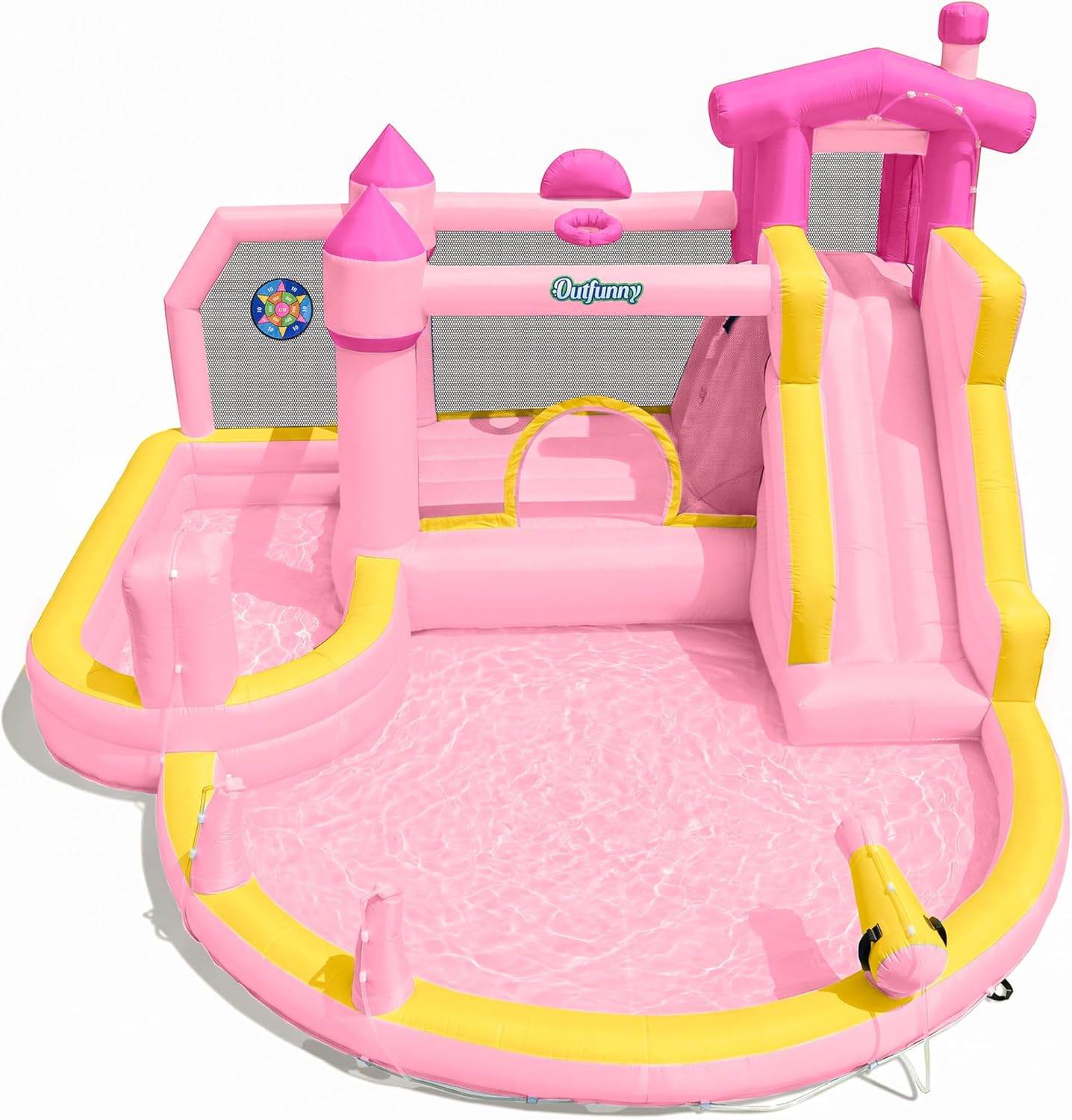 Pink Inflatable Water Slide Bo - Kids Outdoor Bounce House 评论和价格