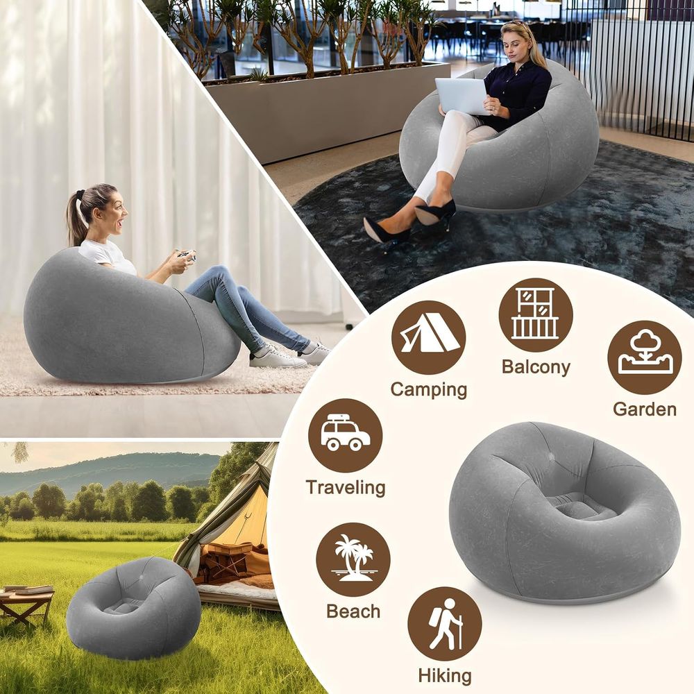 Inflatable Bean Bag Chairs, Gr - Kids Outdoor Loungers 评论和价格
