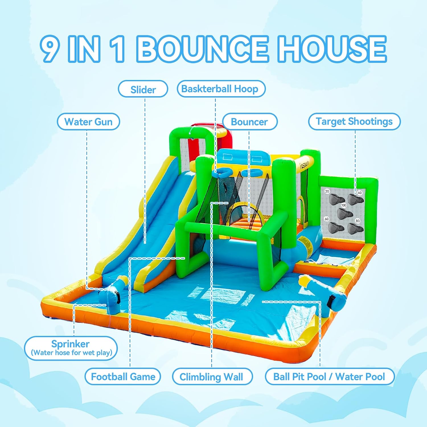 FBSPORT Inflatable Bounce Hous - Kids Outdoor Bounce House 评论和价格