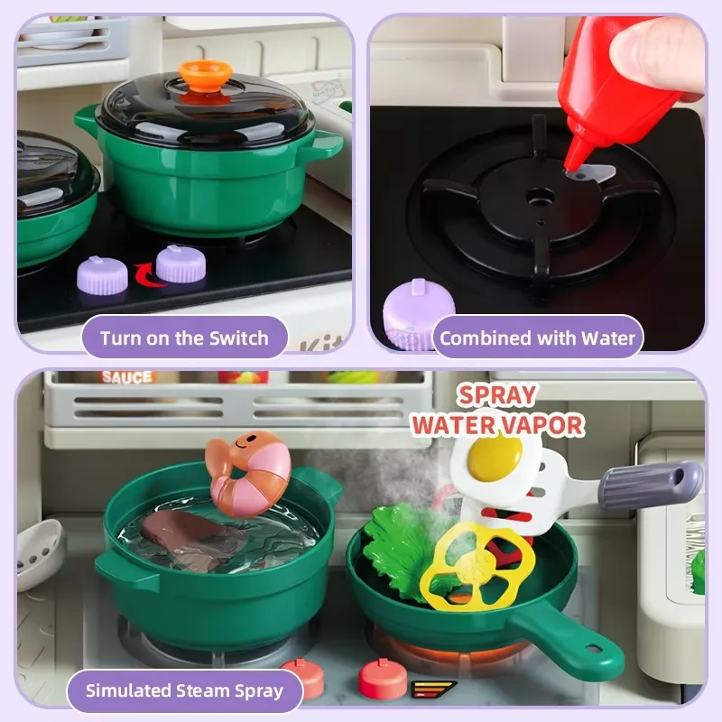 90cm Large Pretend Play Kitche - Kids Outdoor Mud Kitchen Accessories 评论和价格