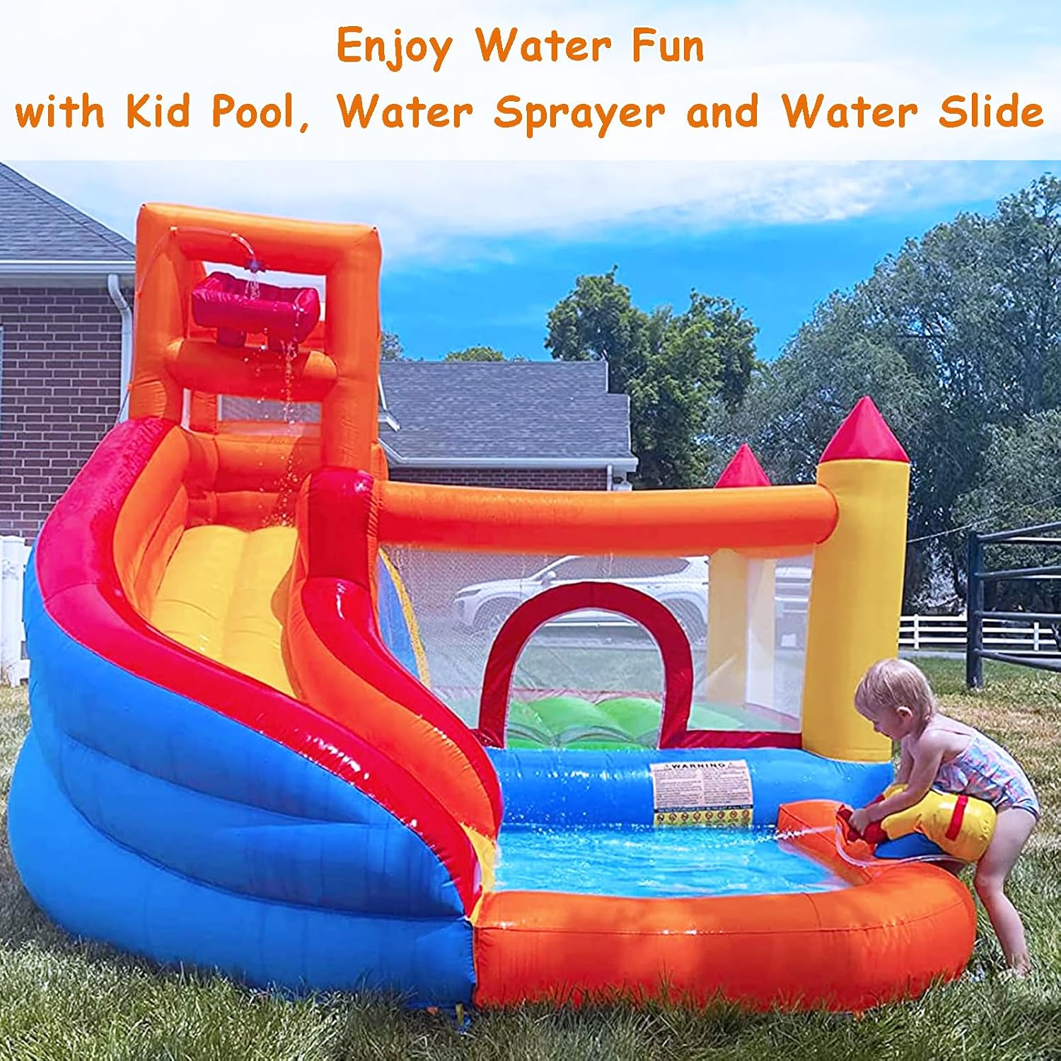 HuaKastro Inflatable Water Sli - Kids Outdoor Bounce House 评论和价格