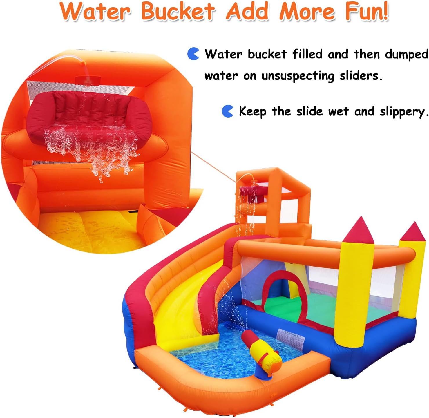 HuaKastro Inflatable Water Sli - Kids Outdoor Bounce House 评论和价格