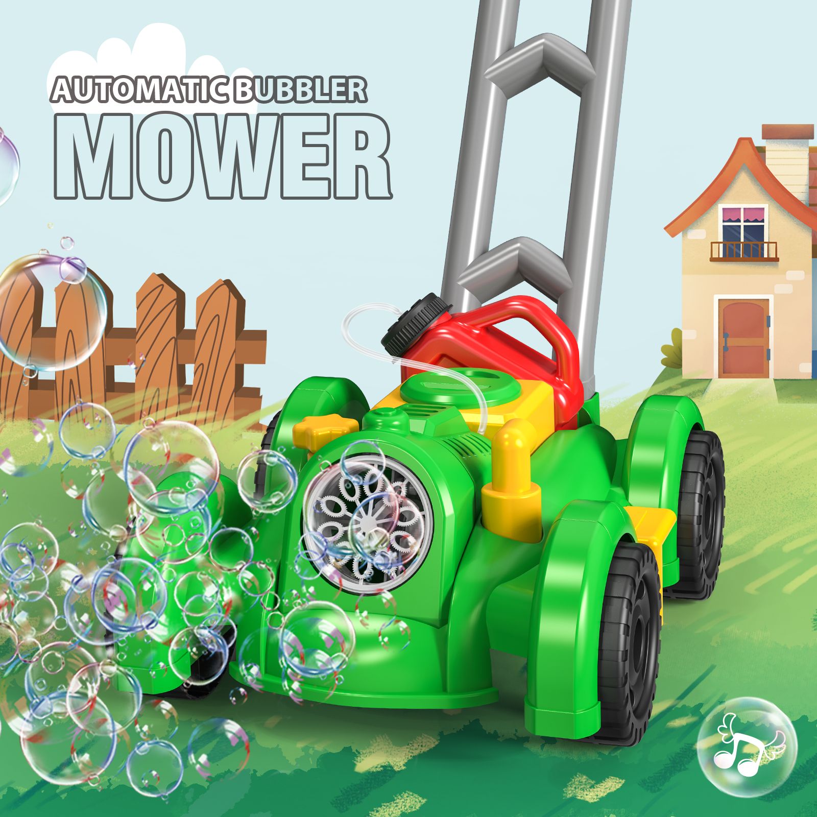 Trolley Bubble Machine Gun Car - Kids Outdoor Lawn Mower 评论和价格