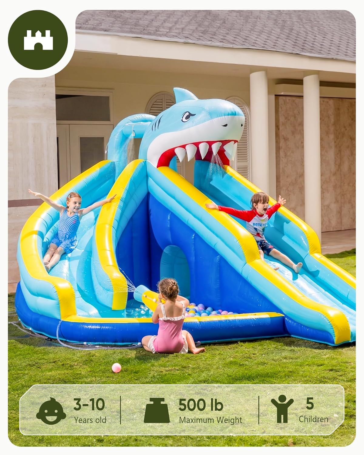 Kids Inflatable Water Slide Bo - Kids Outdoor Bounce House 评论和价格