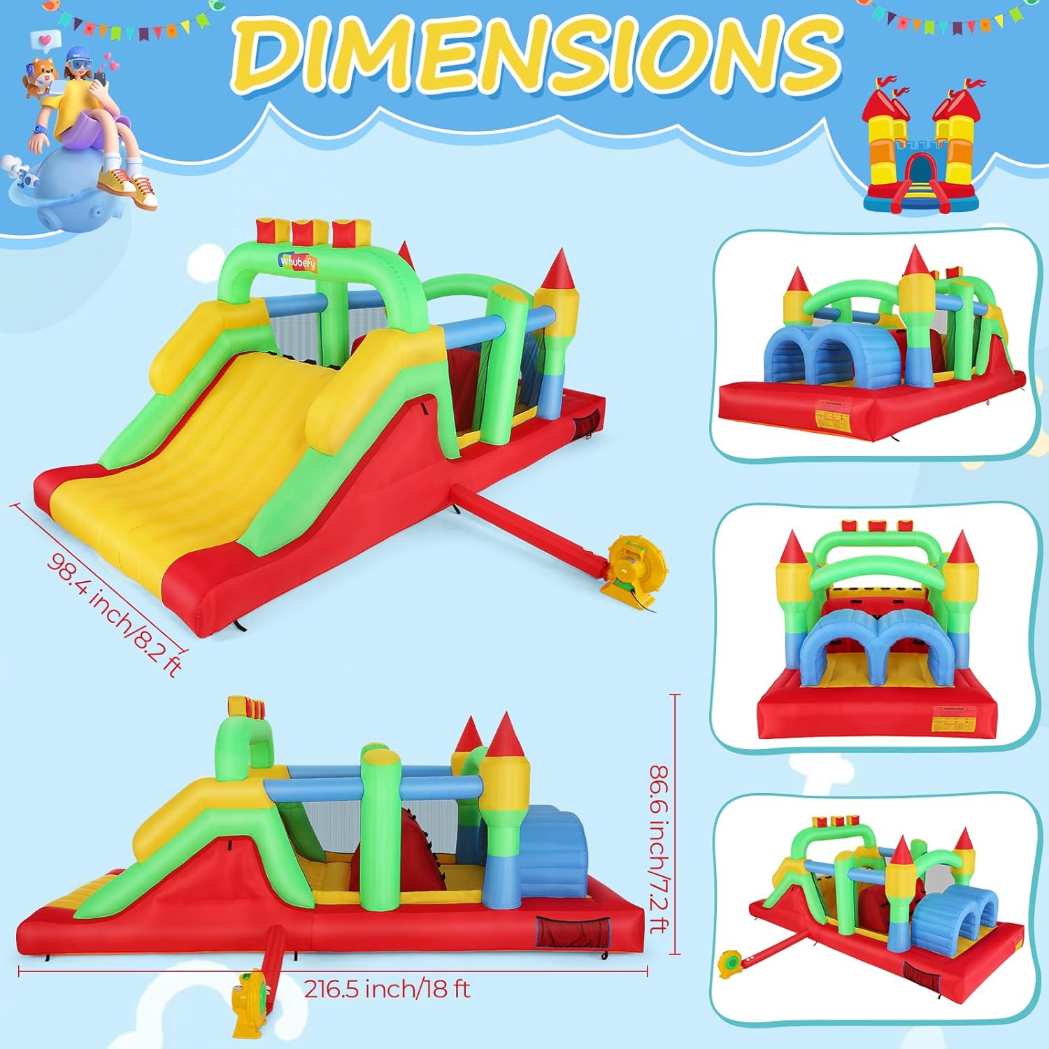 KF Inflatable Obstacle Course  - Kids Outdoor Obstacle Course 评论和价格