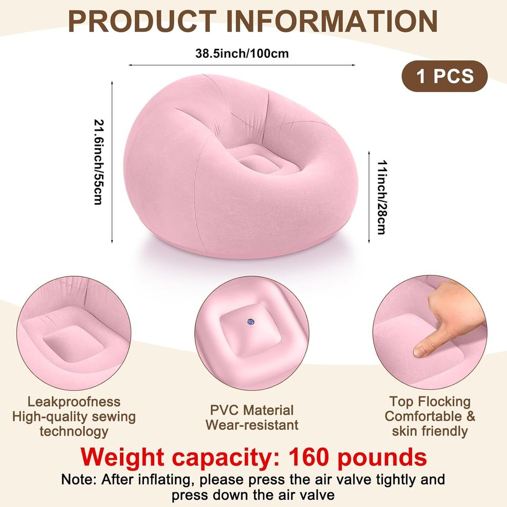 Inflatable Bean Bag Chairs, Pi - Kids Outdoor Loungers 评论和价格