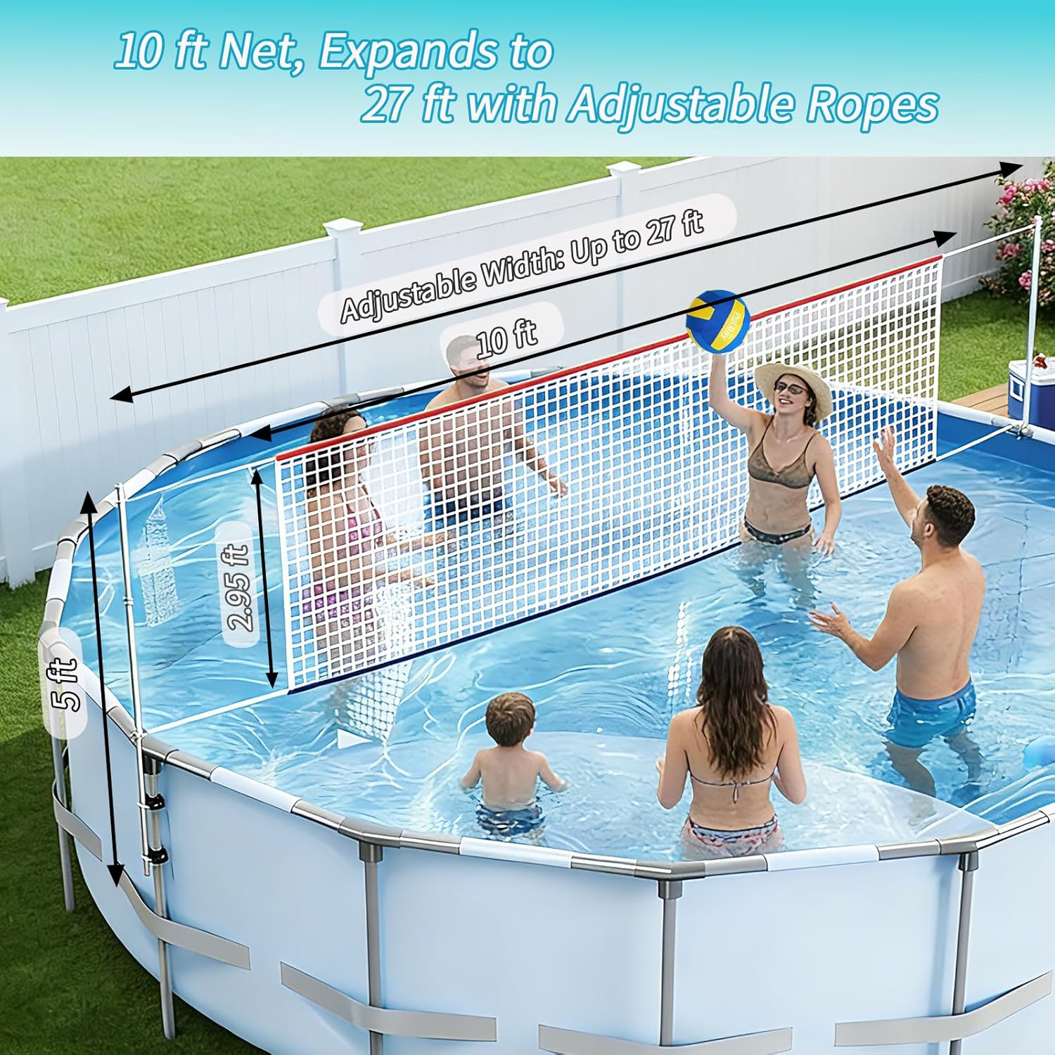 Adjustable Pool Volleyball Net - Kids Outdoor Volleyball Net 评论和价格