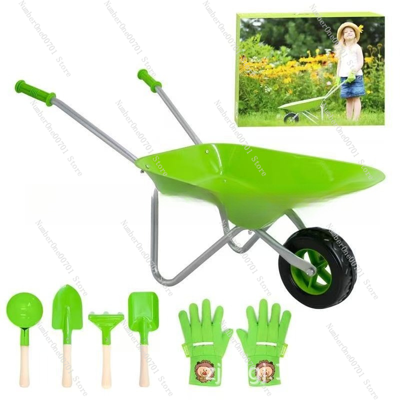 Kids Outdoor Wheelbarrow, Gree - Kids Outdoor Garden Toys 评论和价格