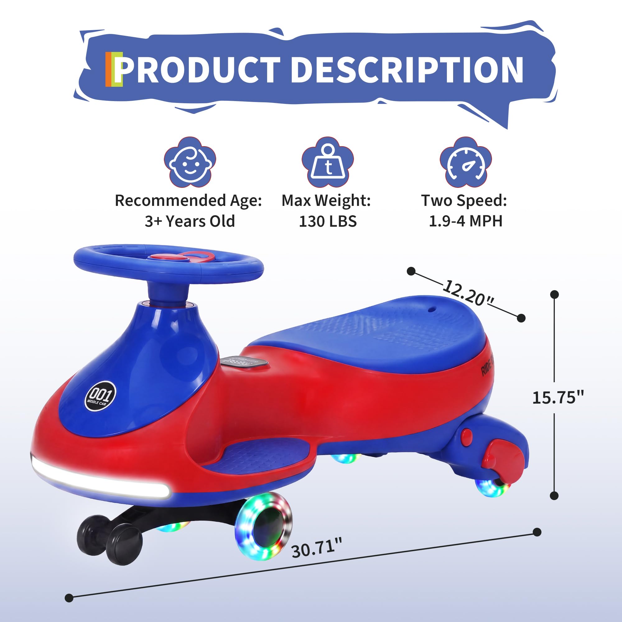12V Electric Wiggle Car Kids W - Ride On Toy Car 评论和价格
