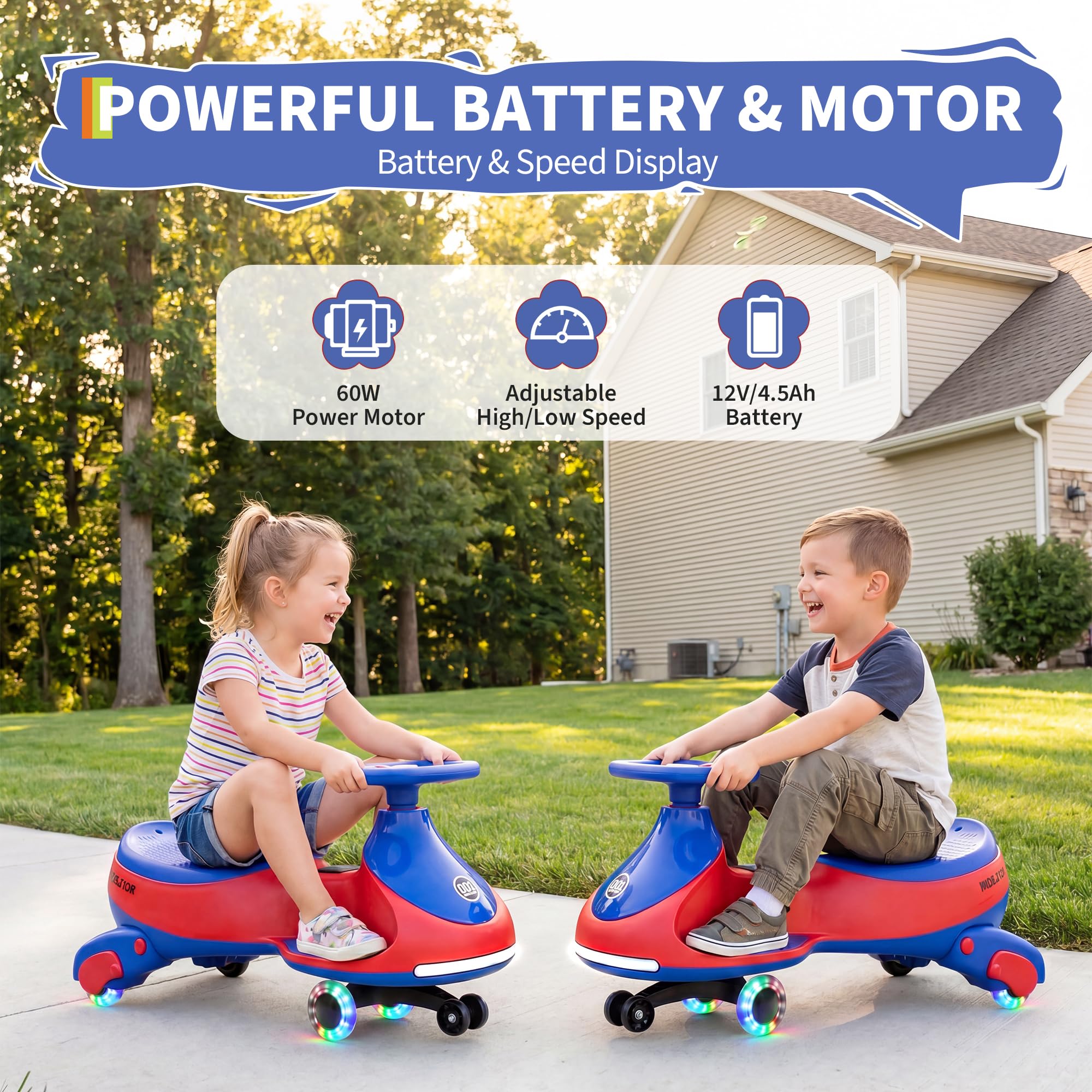 12V Electric Wiggle Car Kids W - Ride On Toy Car 评论和价格