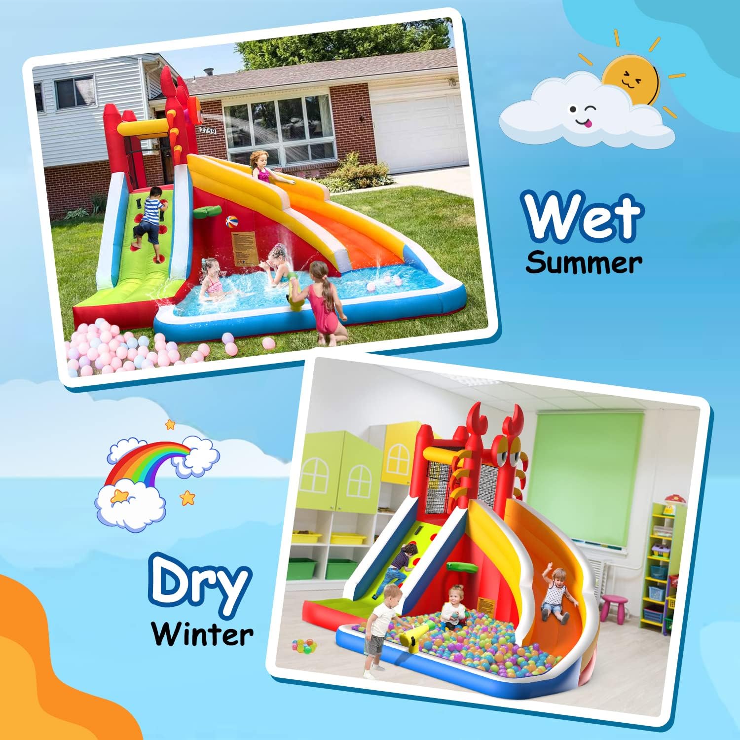 Large Inflatable Bounce House  - Kids Outdoor Bounce House 评论和价格