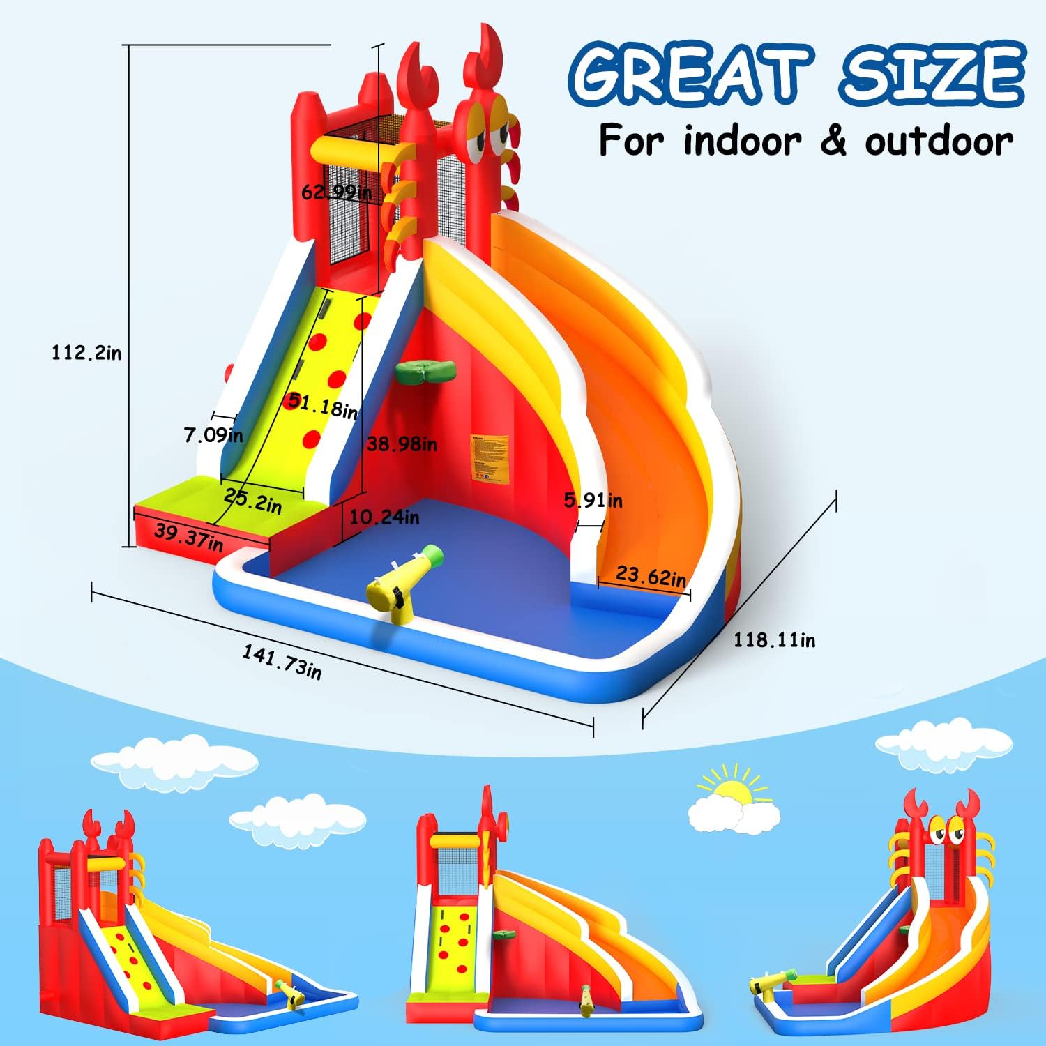 Large Inflatable Bounce House  - Kids Outdoor Bounce House 评论和价格