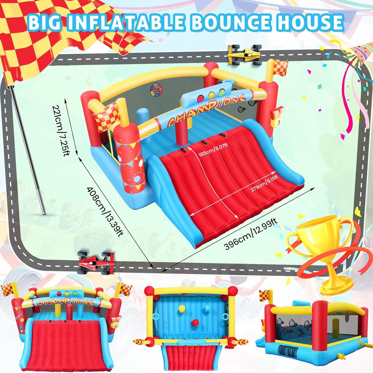 13FT Big Inflatable Bounce Hou - Outdoor Games For Kids 评论和价格