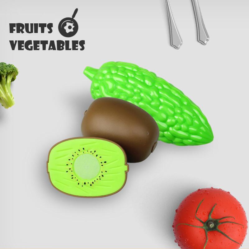 Cutting Play Food Set For Kids - Kids Outdoor Mud Kitchen Accessories 评论和价格