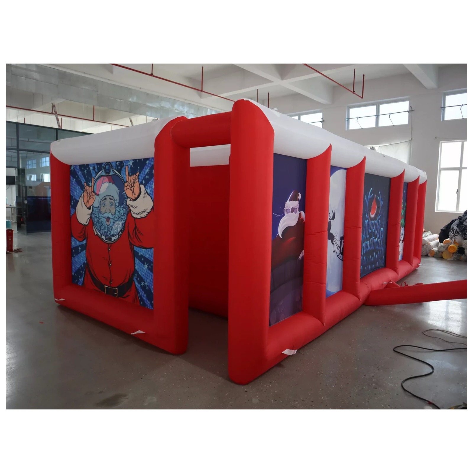 Large Red White Flat Roof Infl - Outdoor Games For Kids 评论和价格