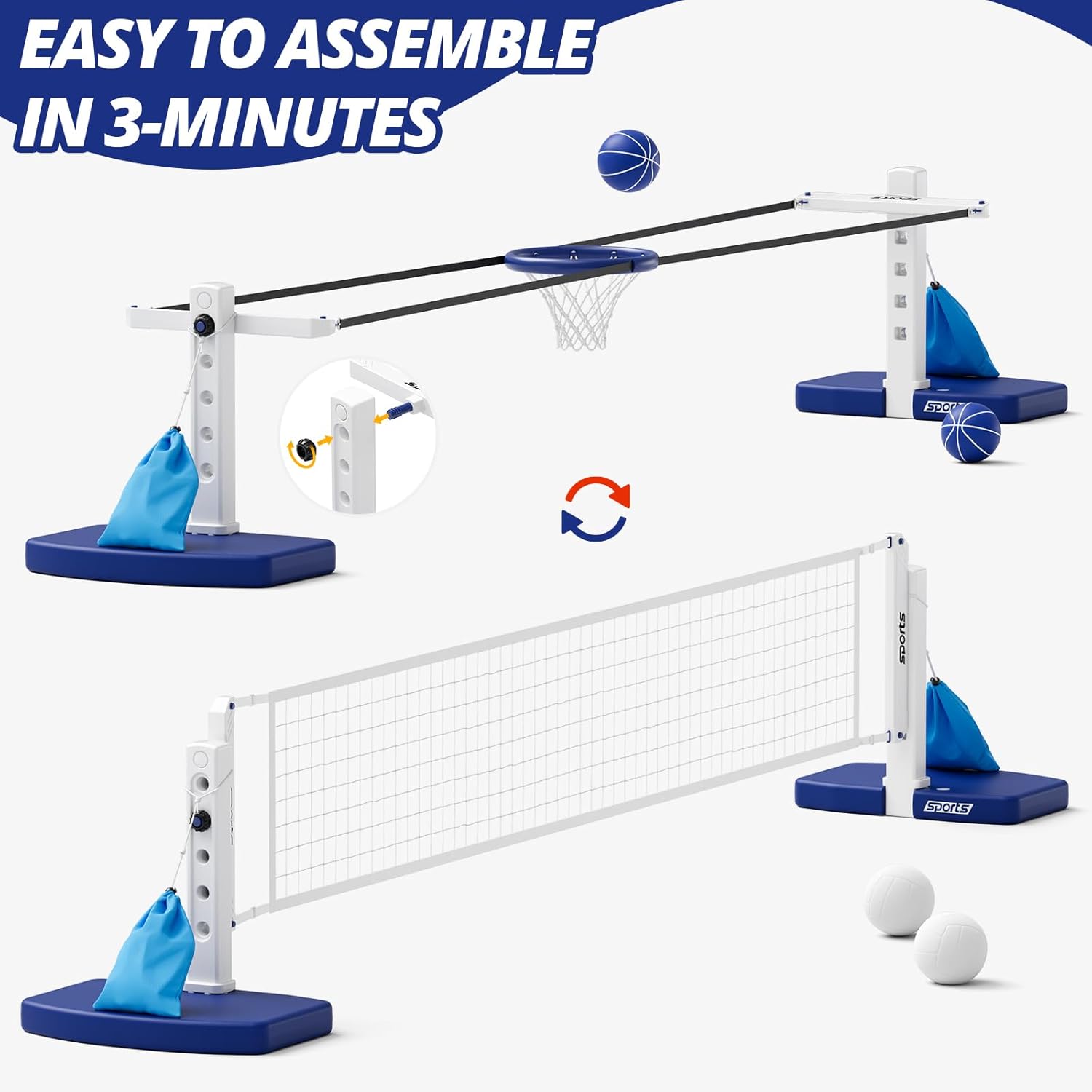 Swimming Pool Volleyball and B - Kids Outdoor Volleyball Net 评论和价格